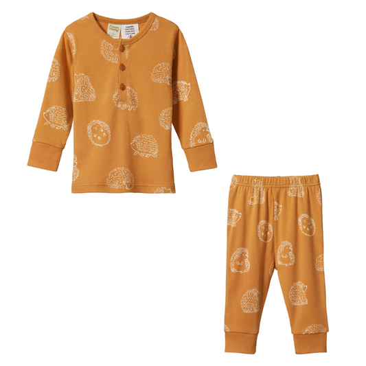 Nature Baby Long Sleeve Pyjamas 2pc - Happy Hedgehog Sleepwear Print