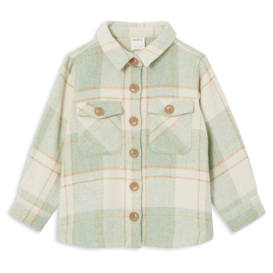 Milky Overshirt - Soft Green Check