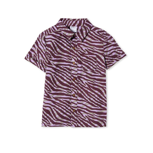 Milky Zebra Shirt - Plum