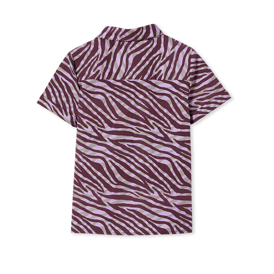 Milky Zebra Shirt - Plum