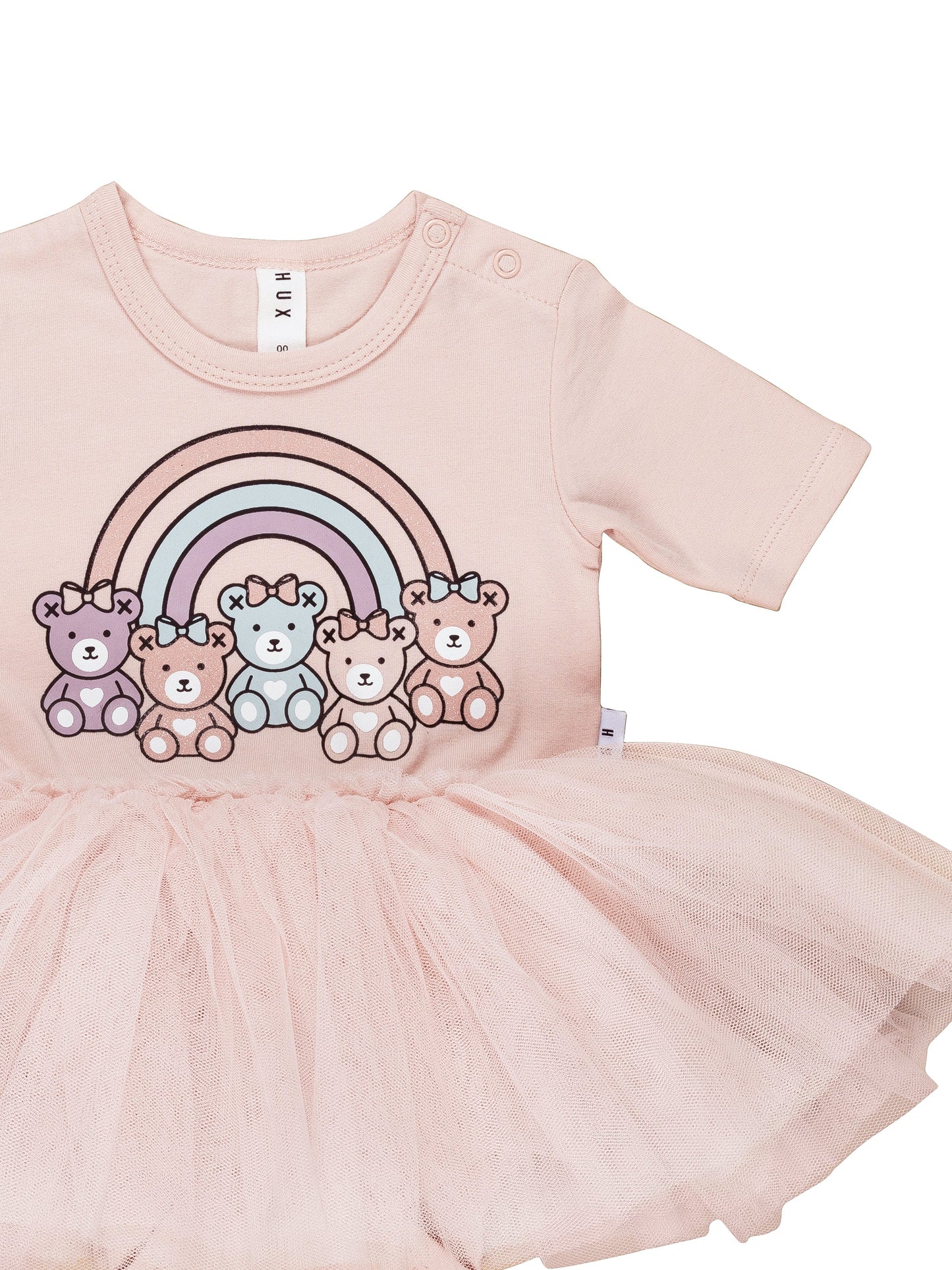 Huxbaby Rainbow Bears Baby Ballet Dress - Rose