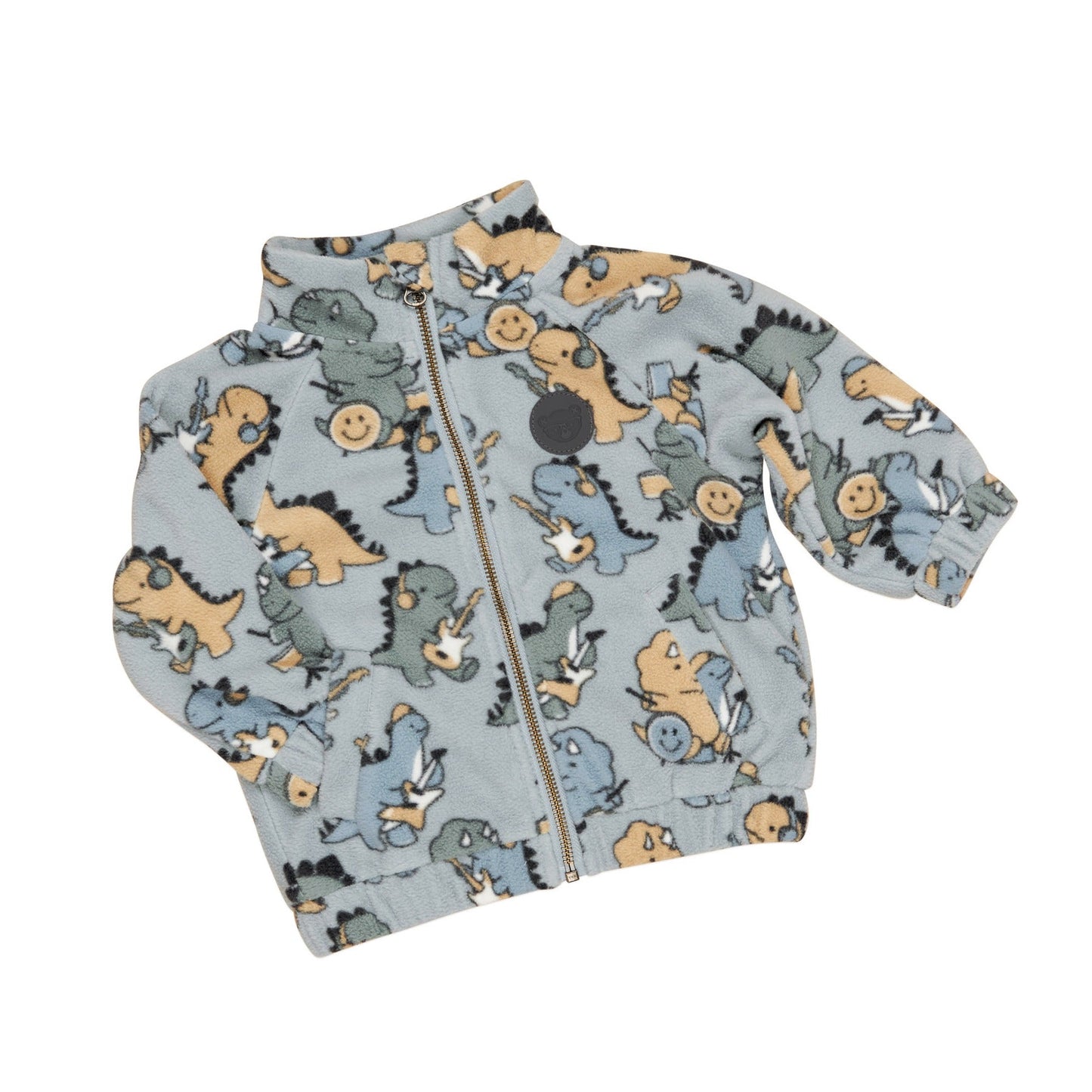 Huxbaby Dino Band Fleece Jacket - Slate