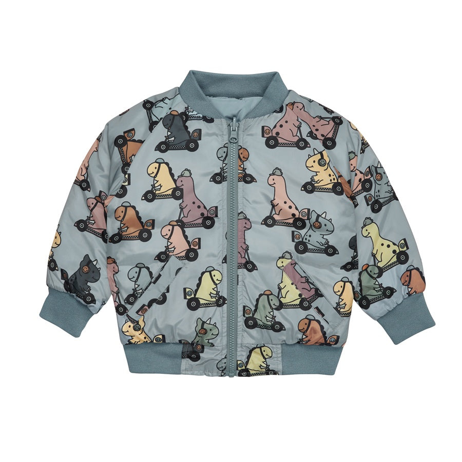 Huxbaby Dino Racer Reversible Bomber - Slate + Teal