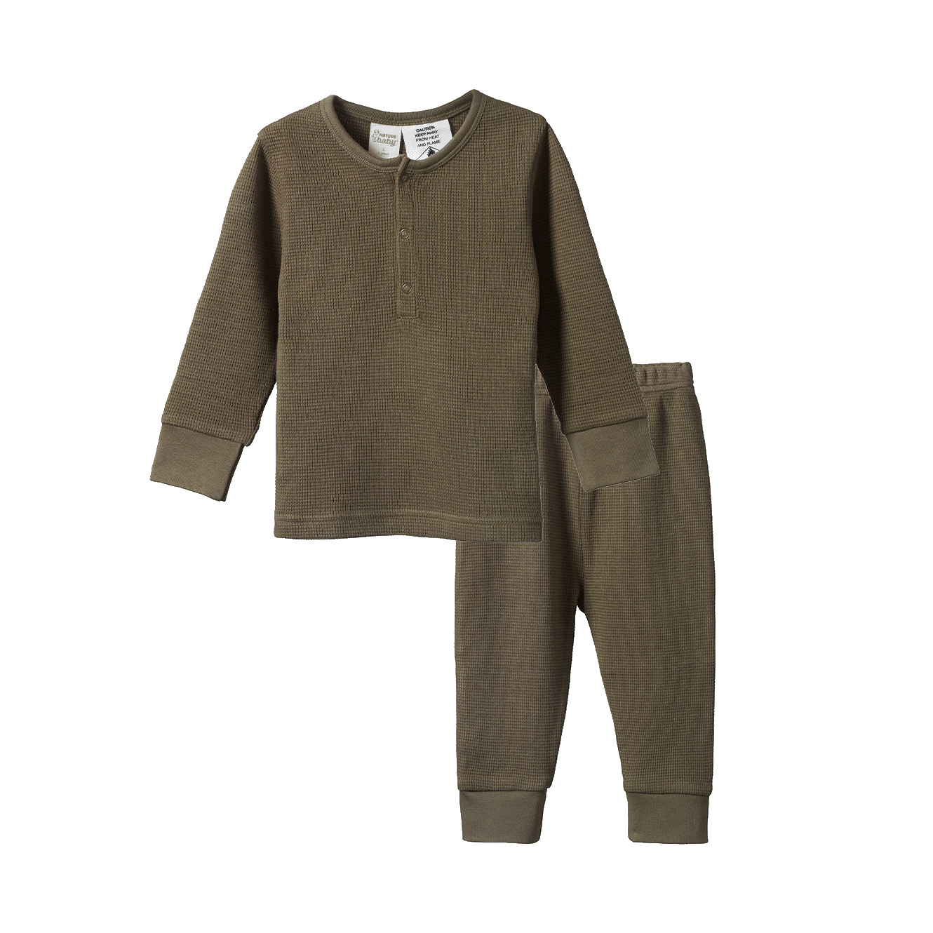 Nature Baby Long Sleeve Waffle Pyjamas - Seed