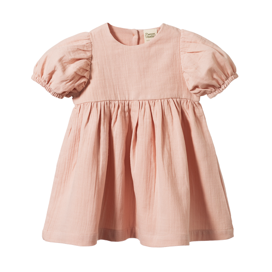 Nature Baby Albertine Dress - Rose Dust Crinkle