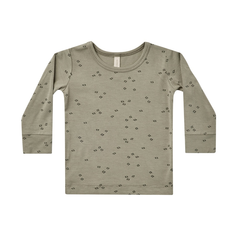 Quincy Mae Bamboo Long Sleeve Tee - Geo