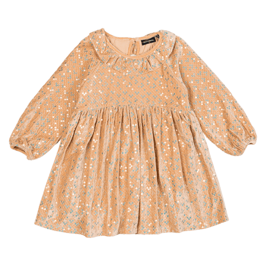 Rock Your Baby Taupe Velvet Sequin Dress