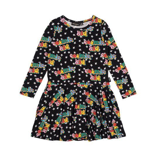 Rock Your Baby Cosmic Kid Long Sleeve Drop Waist Dress