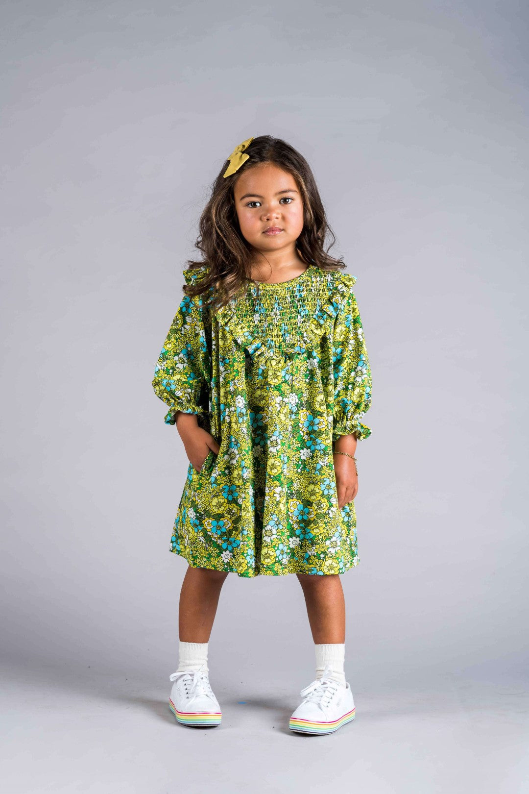 Rock Your Baby Yellow Ditsy Floral Dress