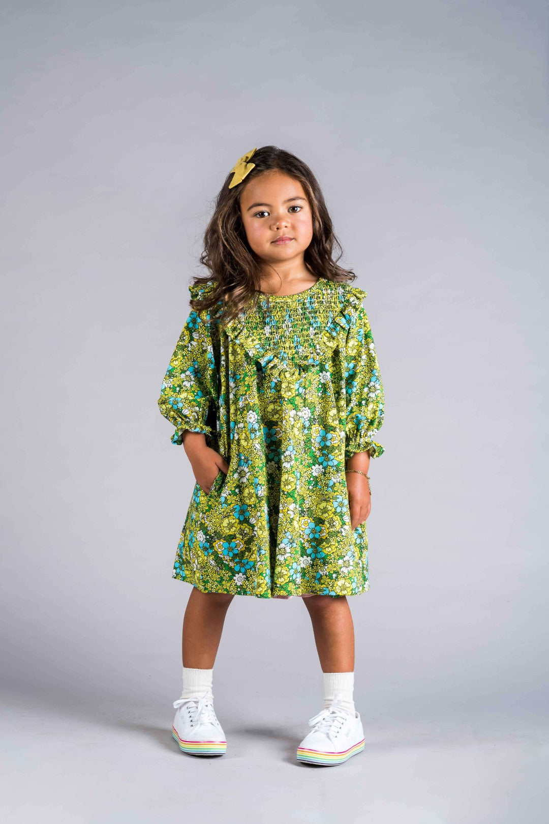 Rock Your Baby Yellow Ditsy Floral Dress